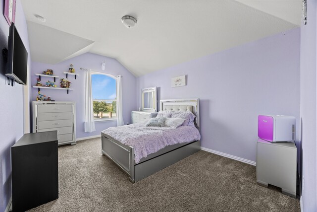 316 Cunningham Cir, Celina, TX 75009 - bedroom featuring lofted ceiling, carpet floors, and baseboards
