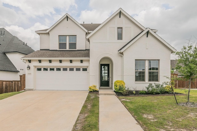 2033 Barbette St, Fort Worth, TX 76008 - view of front of property with a garage, roof with shingles, driveway, and stucco siding