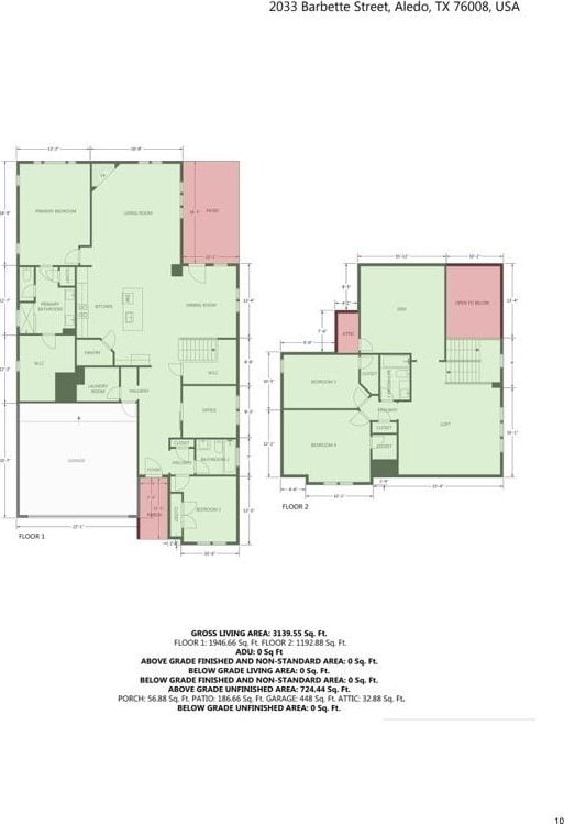 2033 Barbette St, Fort Worth, TX 76008 - home floor plan