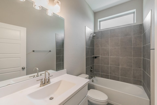 2033 Barbette St, Fort Worth, TX 76008 - full bathroom featuring toilet, vanity, and bathing tub / shower combination