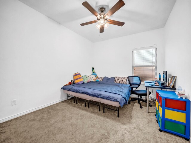 5605 Cojimar Dr, Mckinney, TX 75070 - bedroom with carpet floors, baseboards, and a ceiling fan