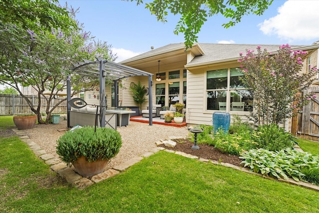 11521 Misty Mesa Dr, Fort Worth, TX 76052 - back of property featuring a pergola and a patio
