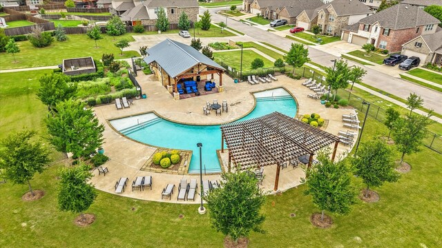 11521 Misty Mesa Dr, Fort Worth, TX 76052 - aerial view of residential area featuring a pool area