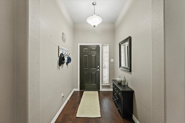 11521 Misty Mesa Dr, Fort Worth, TX 76052 - entryway featuring dark wood-style flooring and baseboards