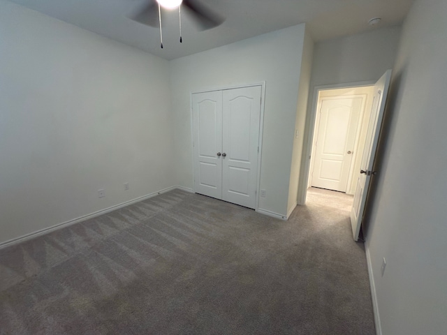 3681 Keechi Creek Dr, Celina, TX 75078 - unfurnished bedroom with carpet floors, baseboards, a closet, and a ceiling fan