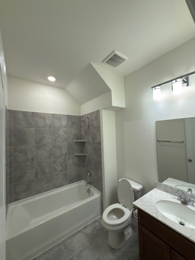 3681 Keechi Creek Dr, Celina, TX 75078 - bathroom with toilet, vanity, tile patterned flooring, and shower / washtub combination