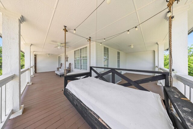 720 Aqua Vista Dr, Granbury, TX 76049 - wooden deck featuring a ceiling fan