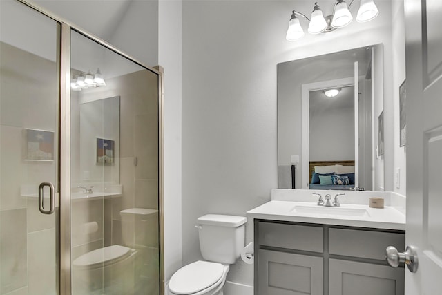 1728 Cannon St, Van Alstyne, TX 75495 - full bathroom featuring marble look tile flooring, a garden tub, vanity, lofted ceiling, and a marble finish shower