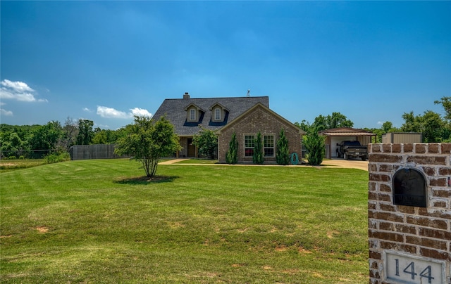 144 Brady Coleman Ln, Springtown, TX 76082 - view of front of house with brick siding and a chimney
