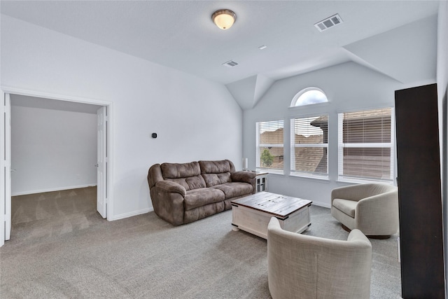 566 Long Meadow Dr, Haslet, TX 76052 - living area featuring carpet and lofted ceiling