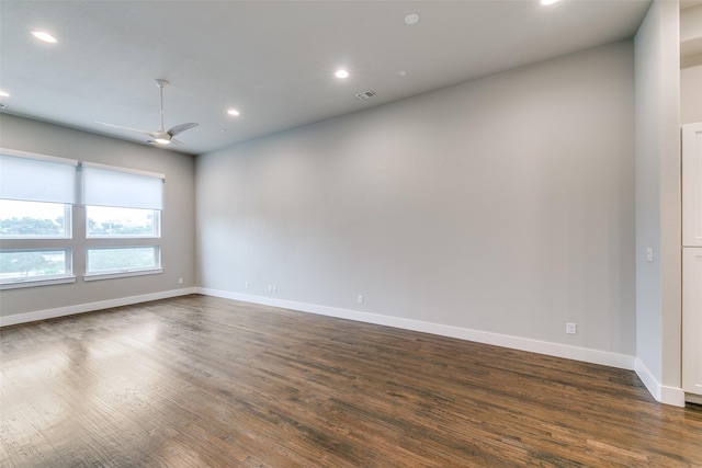 3816 Roseland Ave Unit C200, Dallas, TX 75204 - spare room featuring ceiling fan, dark wood-style flooring, and recessed lighting