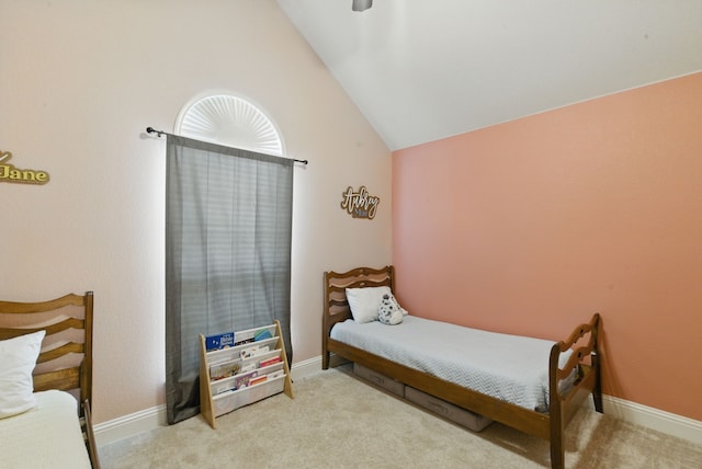 616 Zachary Dr, Weatherford, TX 76087 - bedroom with carpet flooring and vaulted ceiling