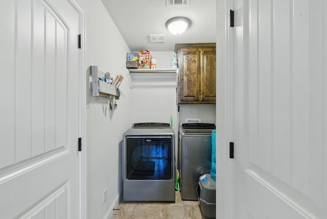 616 Zachary Dr, Weatherford, TX 76087 - laundry room with washer and dryer, cabinet space, and baseboards