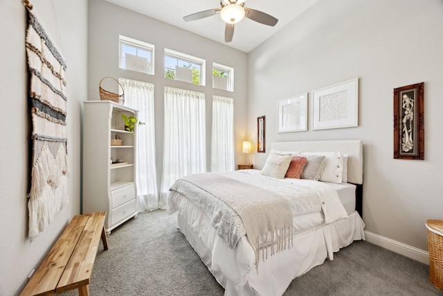 925 Glen Lake Dr, Southlake, TX 76092 - carpeted bedroom with a high ceiling and ceiling fan
