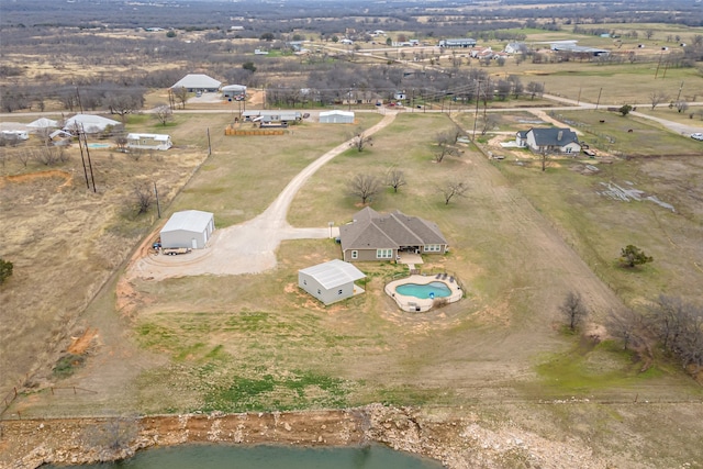 2355 Grindstone Rd, Millsap, TX 76066 - aerial view of property and surrounding area with rural landscape and a pool