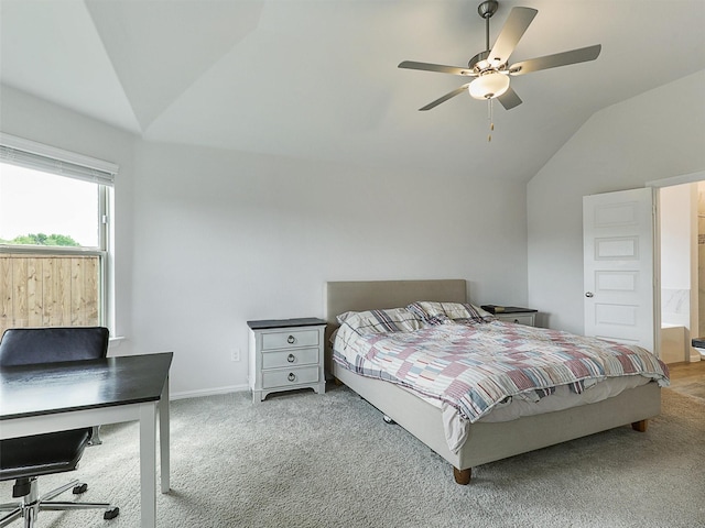 2624 Rambling Rd, Celina, TX 75009 - bedroom with lofted ceiling, carpet flooring, a desk, and a ceiling fan