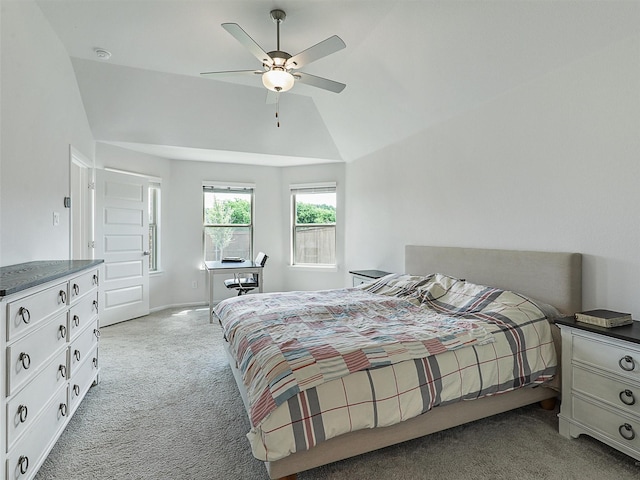 2624 Rambling Rd, Celina, TX 75009 - bedroom featuring carpet floors, lofted ceiling, and a ceiling fan