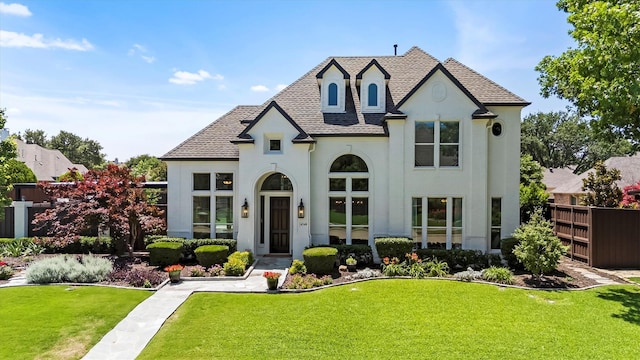 4548 Pecan Valley Dr, Plano, TX 75093 - french country style house featuring stucco siding and a shingled roof