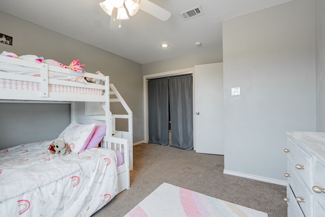 806 Twin View St, Heath, TX 75032 - carpeted bedroom featuring baseboards, recessed lighting, and a ceiling fan