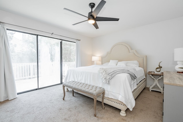 806 Twin View St, Heath, TX 75032 - bedroom with access to exterior, light carpet, and ceiling fan