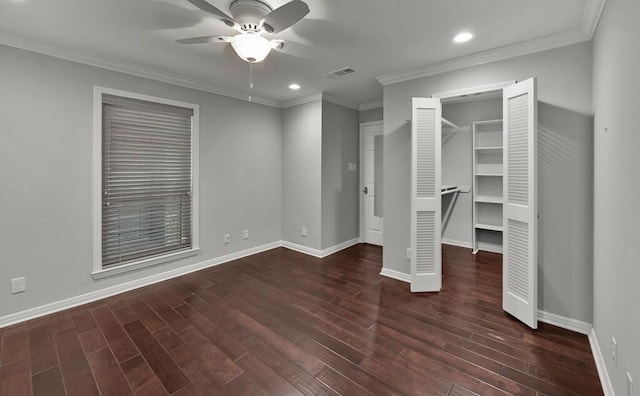 3009 Chimney Hill Dr, Waco, TX 76708 - unfurnished bedroom featuring baseboards, wood finished floors, a spacious closet, recessed lighting, and a closet
