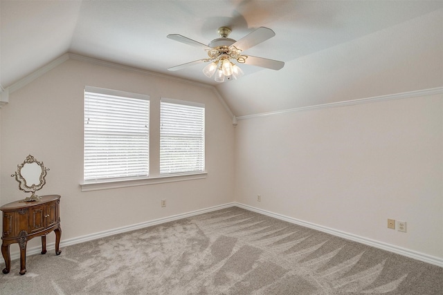 8921 Crest Ridge Dr, Fort Worth, TX 76179 - additional living space with lofted ceiling, ceiling fan, light carpet, and baseboards