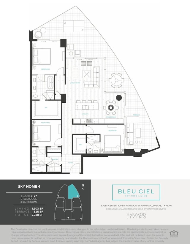 3130 N Harwood St Unit 1804, Dallas, TX 75201 - property floor plan