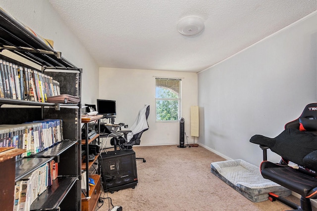 1400 Sunflower Ct, Burleson, TX 76028 - carpeted office with a textured ceiling and baseboards