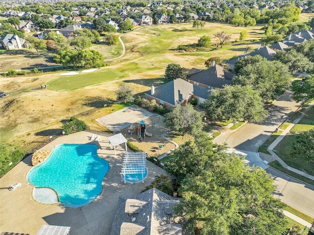2937 Oakland Hills Dr, Plano, TX 75025 - aerial view of residential area featuring a local golf course and a pool area