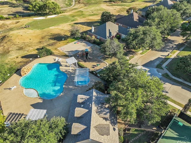 2937 Oakland Hills Dr, Plano, TX 75025 - aerial view of a pool area and a golf club