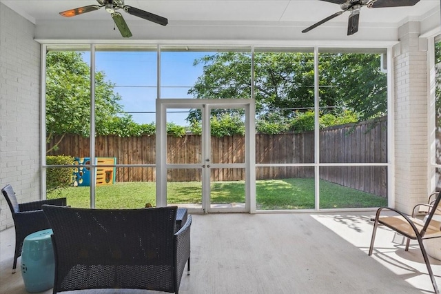 3770 W 5th St, Fort Worth, TX 76107 - sunroom with a ceiling fan