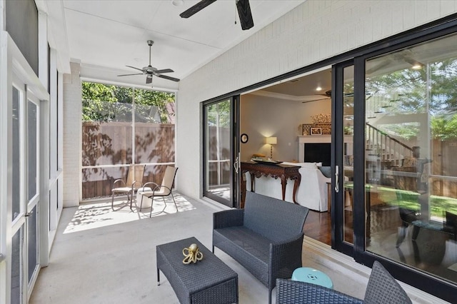 3770 W 5th St, Fort Worth, TX 76107 - sunroom / solarium featuring ceiling fan