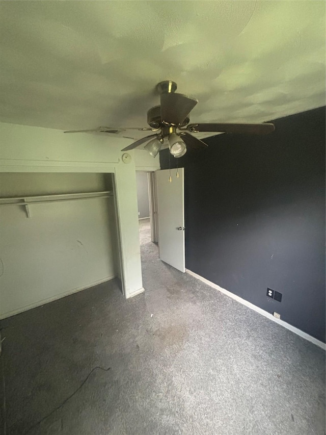 2730 Eastbrook Dr, Mesquite, TX 75150 - unfurnished bedroom featuring a closet, carpet flooring, a ceiling fan, and baseboards