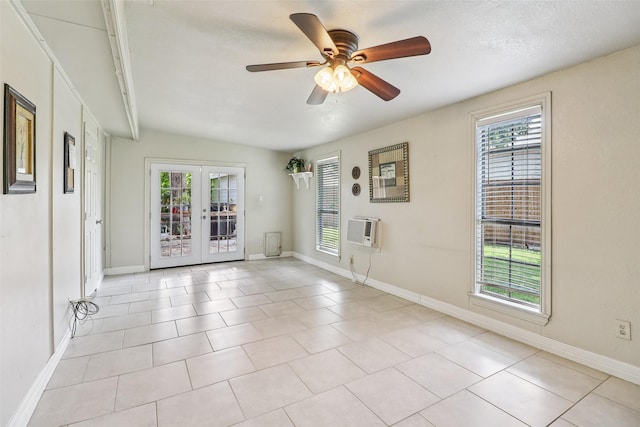2622 Briar Hill Dr, Carrollton, TX 75007 - empty room with healthy amount of natural light, french doors, and baseboards