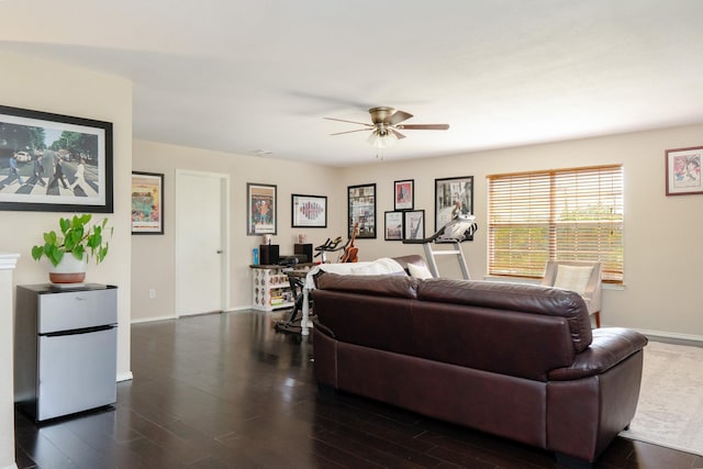 2300 Ash Grove Trl, Fort Worth, TX 76112 - living room featuring ceiling fan, baseboards, and wood finished floors