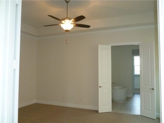 6813 Royal View Dr, Mckinney, TX 75070 - empty room featuring a ceiling fan, baseboards, and ornamental molding