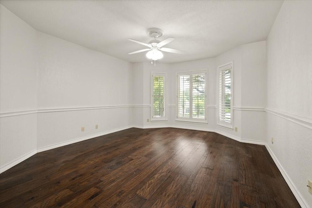 3519 Lake Powell Dr, Arlington, TX 76016 - spare room with a ceiling fan, wood-type flooring, and baseboards