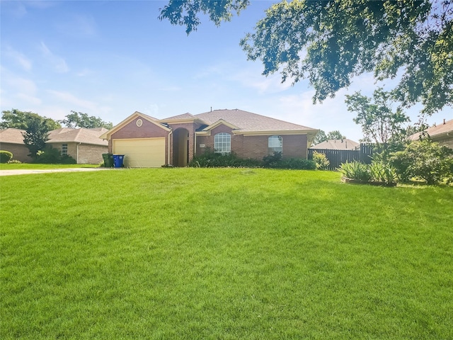 1216 E 6th St, Krum, TX 76249 - single story home with driveway, a garage, and brick siding