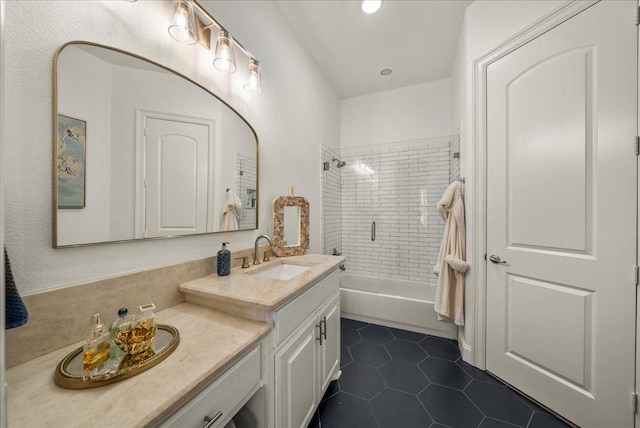 2223 Alisa Ln, Trophy Club, TX 76262 - full bathroom featuring vanity, tile patterned flooring, and bathtub / shower combination