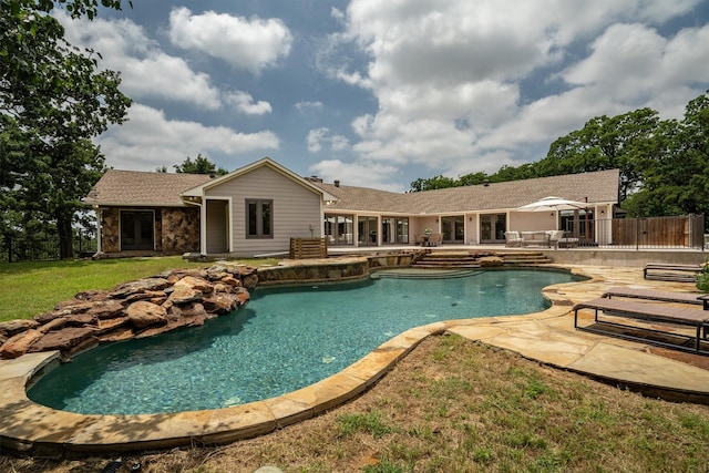610 Sunset Ct, Argyle, TX 76226 - view of pool featuring a patio area and french doors