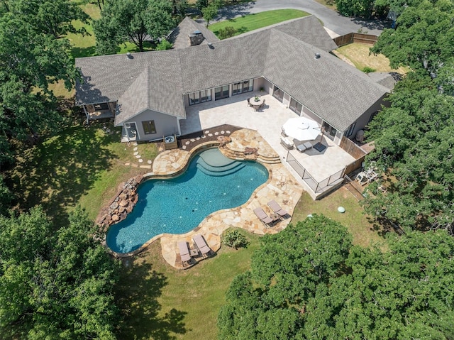 610 Sunset Ct, Argyle, TX 76226 - aerial view of property and surrounding area featuring a pool