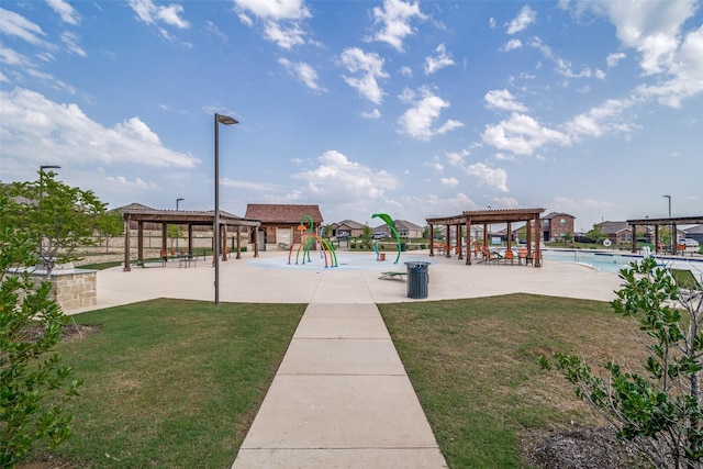 1302 Lowhill Dr, Royse City, TX 75189 - surrounding community with a gazebo, a yard, and a pool