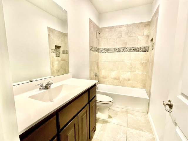 2518 Lavender Ln, Glenn Heights, TX 75154 - full bath featuring vanity, toilet, bathing tub / shower combination, and tile patterned flooring