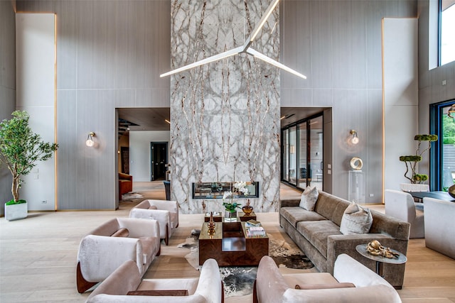 10846 Crooked Creek Ct, Dallas, TX 75229 - living room with a towering ceiling and wood finished floors