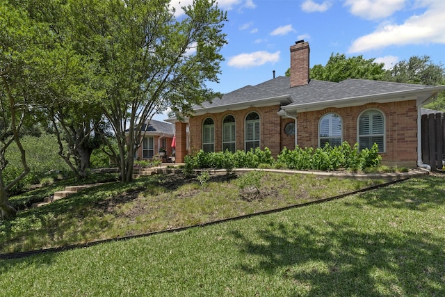 3512 Ridglea Country Club Dr, Fort Worth, TX 76116 - view of front of property with brick siding, a chimney, and roof with shingles