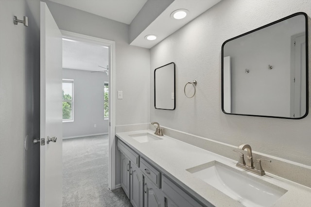 4448 Atlanta Dr, Plano, TX 75093 - full bathroom featuring double vanity and recessed lighting