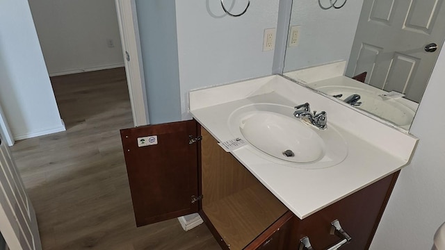 5833 Mirror Ridge Dr, Fort Worth, TX 76179 - bathroom with wood finished floors and vanity
