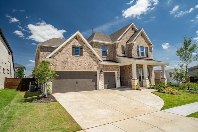 2605 Rosewood Way, Northlake, TX 76226 - craftsman-style house featuring brick siding, an attached garage, concrete driveway, a shingled roof, and cooling unit