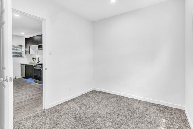 2735 Grafton Ave, Dallas, TX 75211 - unfurnished room featuring recessed lighting and carpet flooring