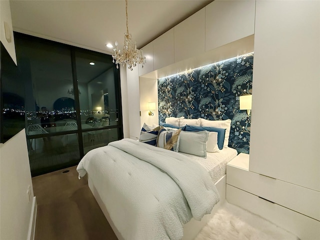 2200 Victory Ave Unit 2306, Dallas, TX 75219 - bedroom featuring a chandelier and recessed lighting
